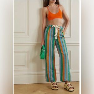 Staud Alize Striped Linen Pants